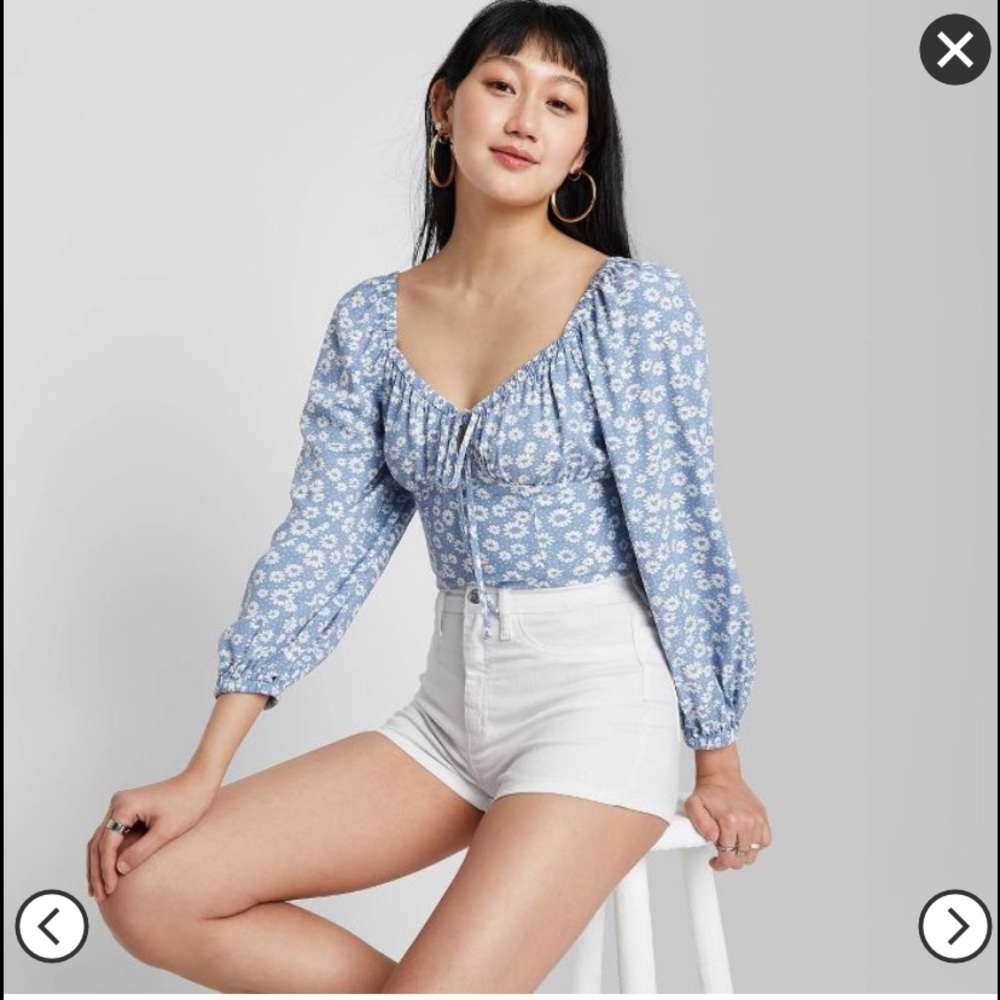 Wild Fable white denim highest rise shorts